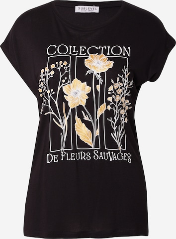 Sublevel - Camiseta en negro: frente