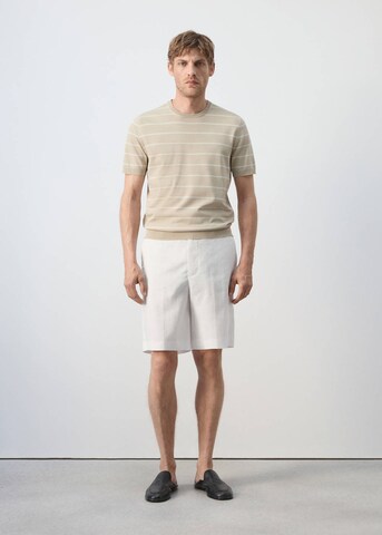 MANGO MAN Regular Pleated Pants 'Antz' in White
