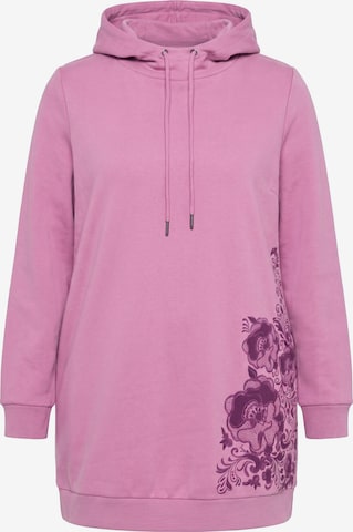 Ulla Popken Sweatshirt in Roze: voorkant