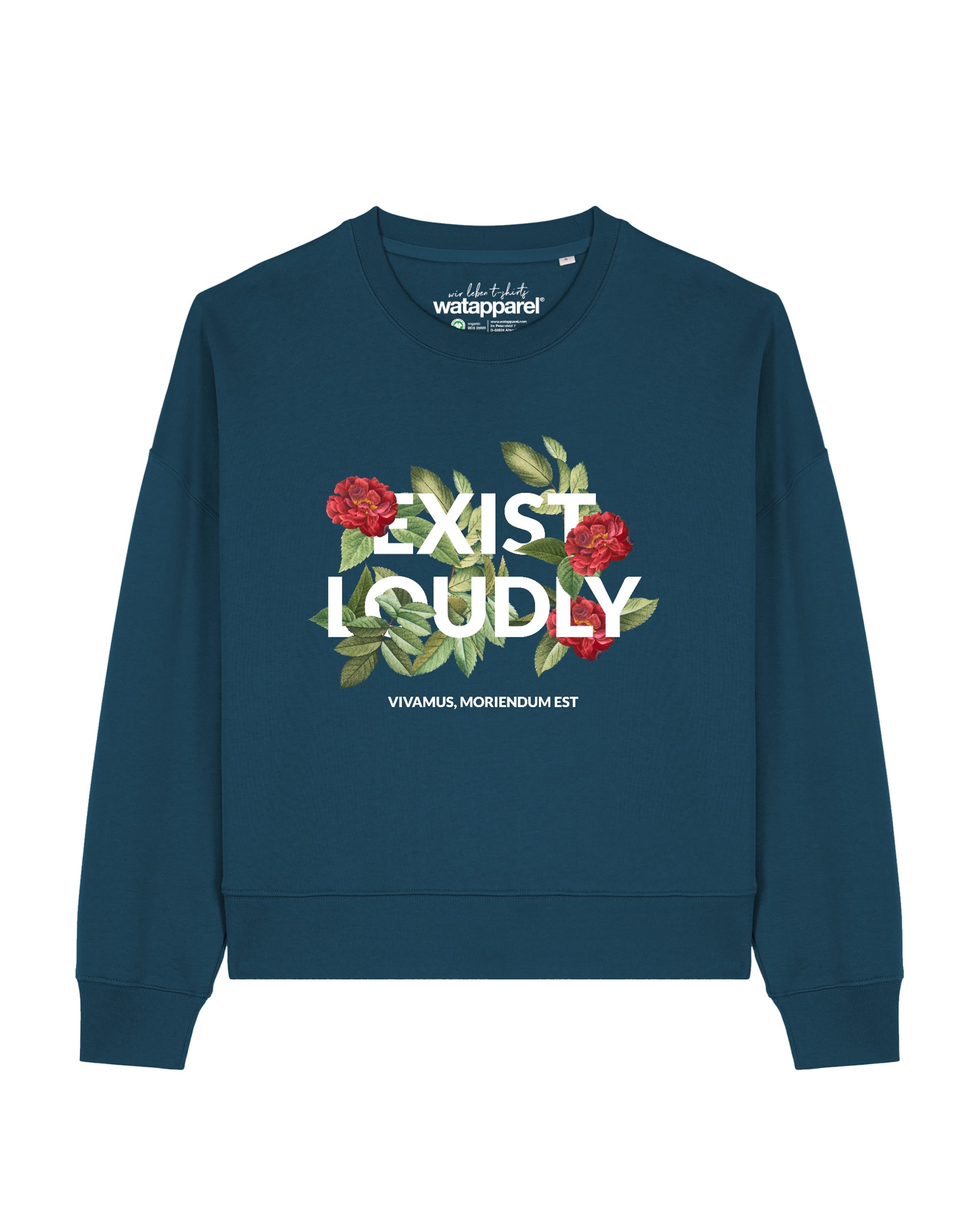 Sweat-shirt 'Exist Loudly ' Watapparel en vert : devant