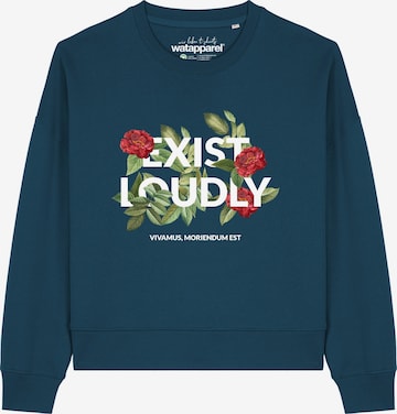 Sweat-shirt 'Exist Loudly ' Watapparel en vert : devant