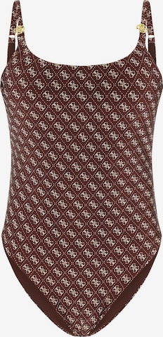 GUESS Swimsuit in Brown: front