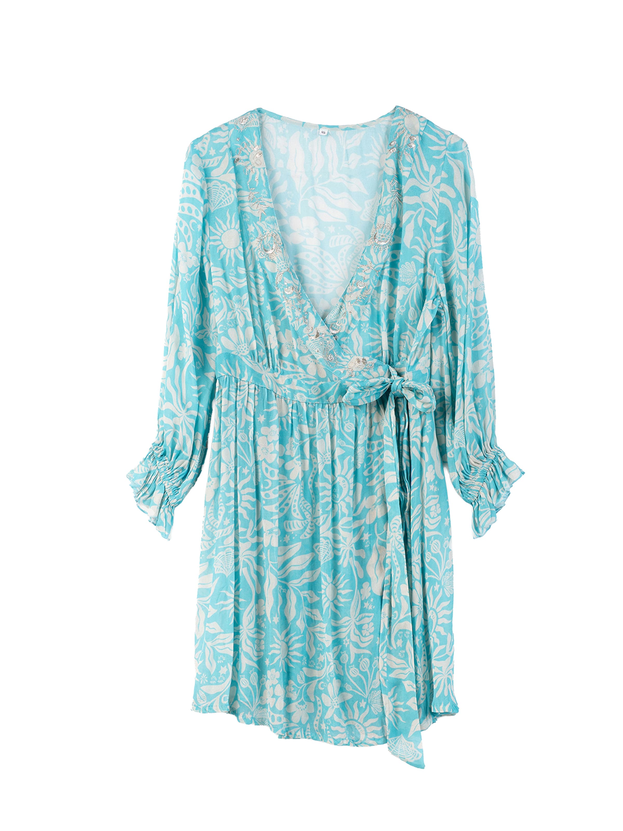 Camomilla Italia Jurk 'Aleandro' in 34 in de kleur Aqua / Goud / Offwhite, Productweergave