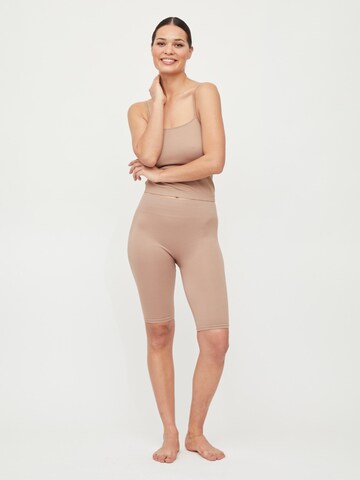 VILA Skinny Legíny 'Seamlie' – hnědá