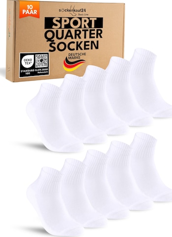 sockenkauf24 Athletic Socks in White: front