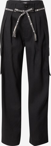 SCOTCH & SODA Wide leg Cargobroek in Zwart: voorkant