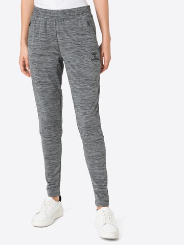 Coupe slim Pantalon de sport 'Selby' Hummel en gris : devant