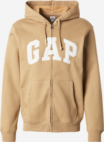 GAP - Sudadera con cremallera 'HERITAGE' en marrón: frente