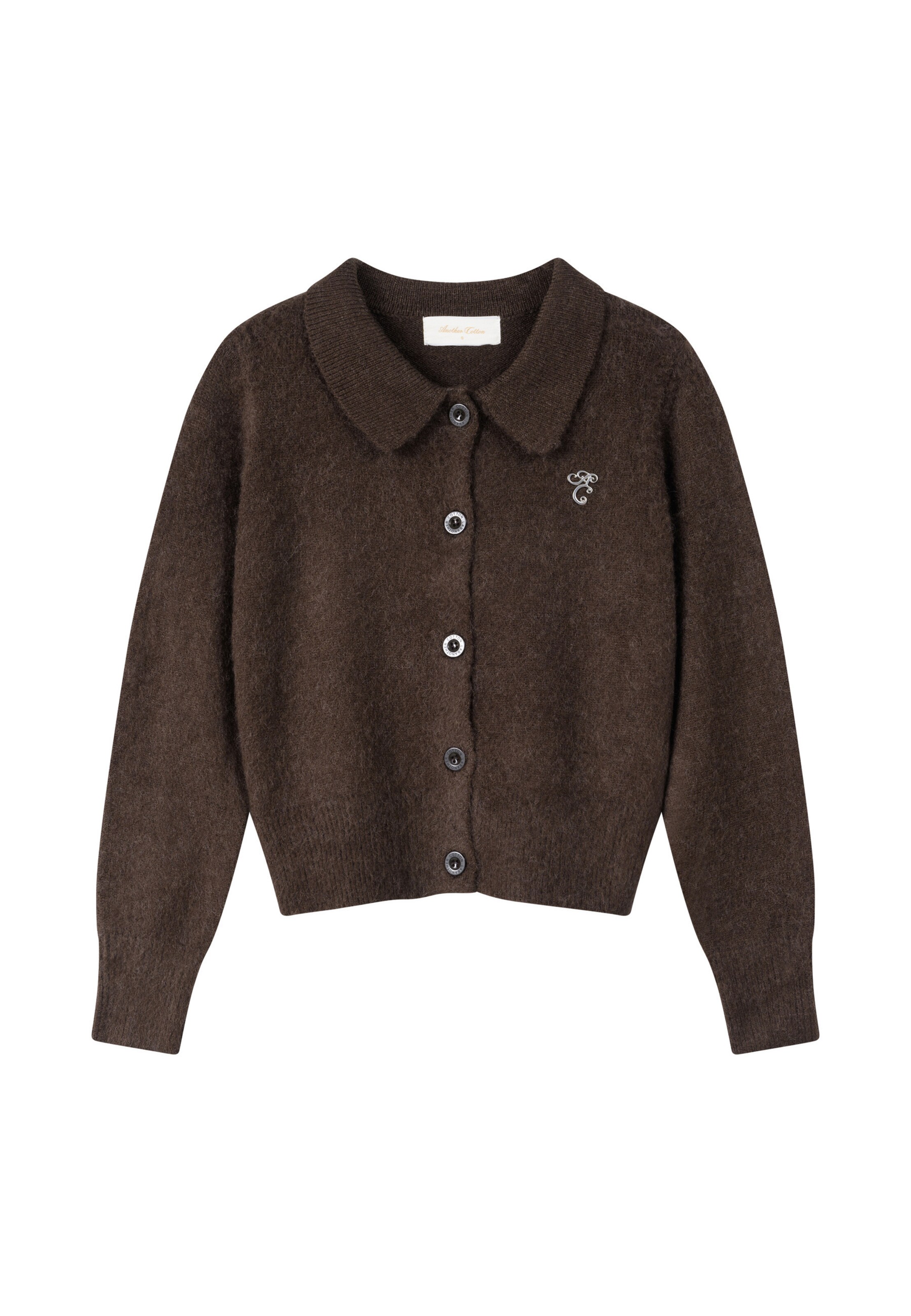 Another Cotton Lab Strickjacke in Braun: Vorderseite
