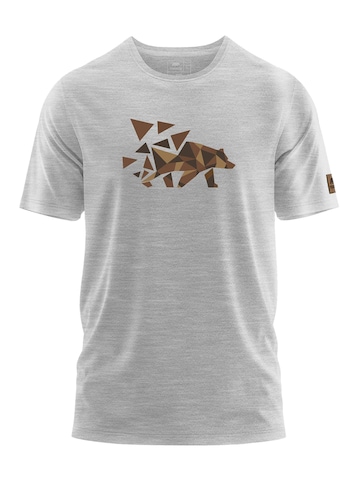 FORSBERG Shirt 'Mikkelson T-Shirt mit Polygonbär' in Grau: Vorderseite