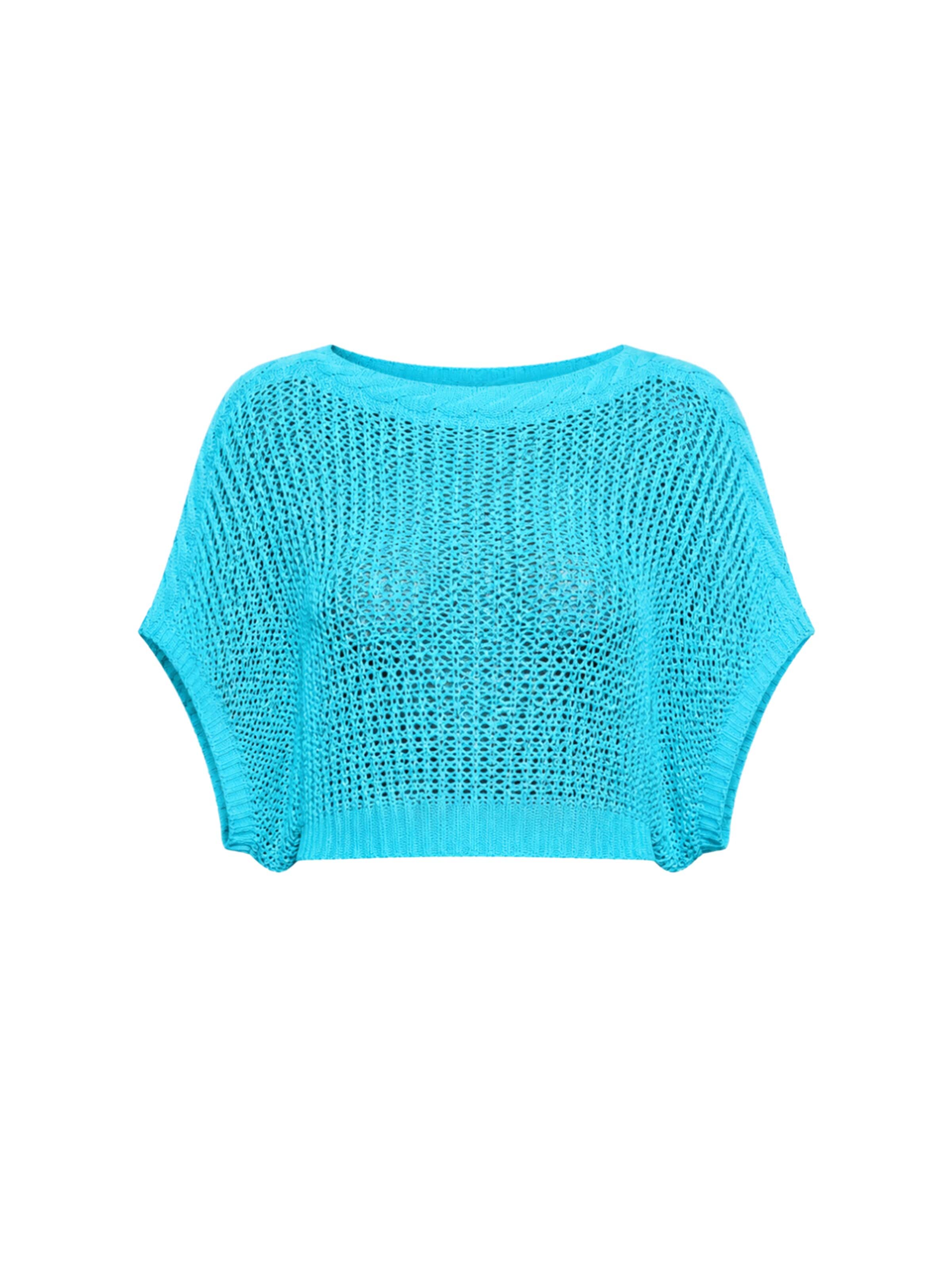 Süel knitwear Sticktop 'Birthday'‌‌‌‌ in Blau: Vorderseite