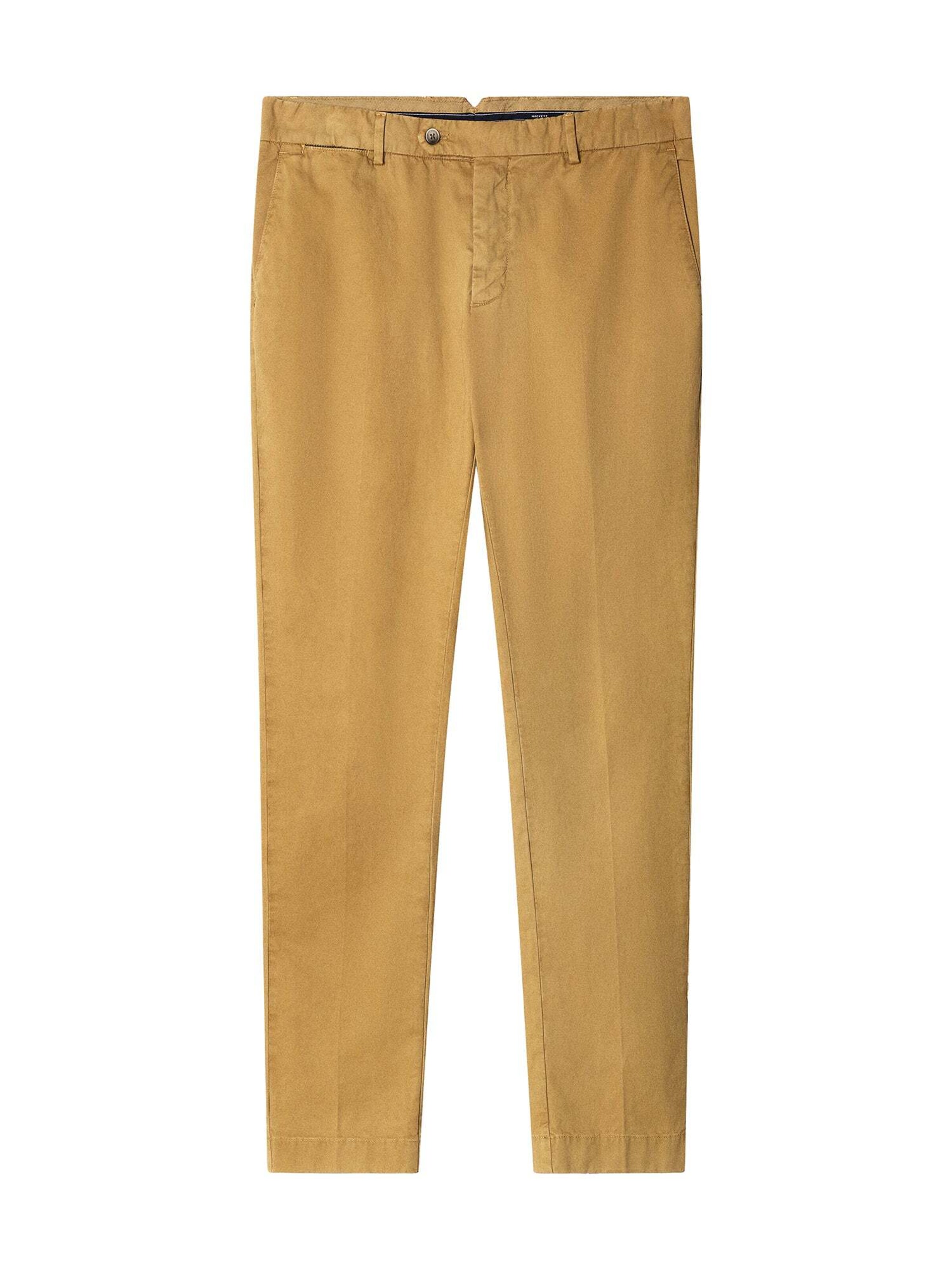 Hackett London Slim fit Pleated Pants 'Kensington' in Yellow: front