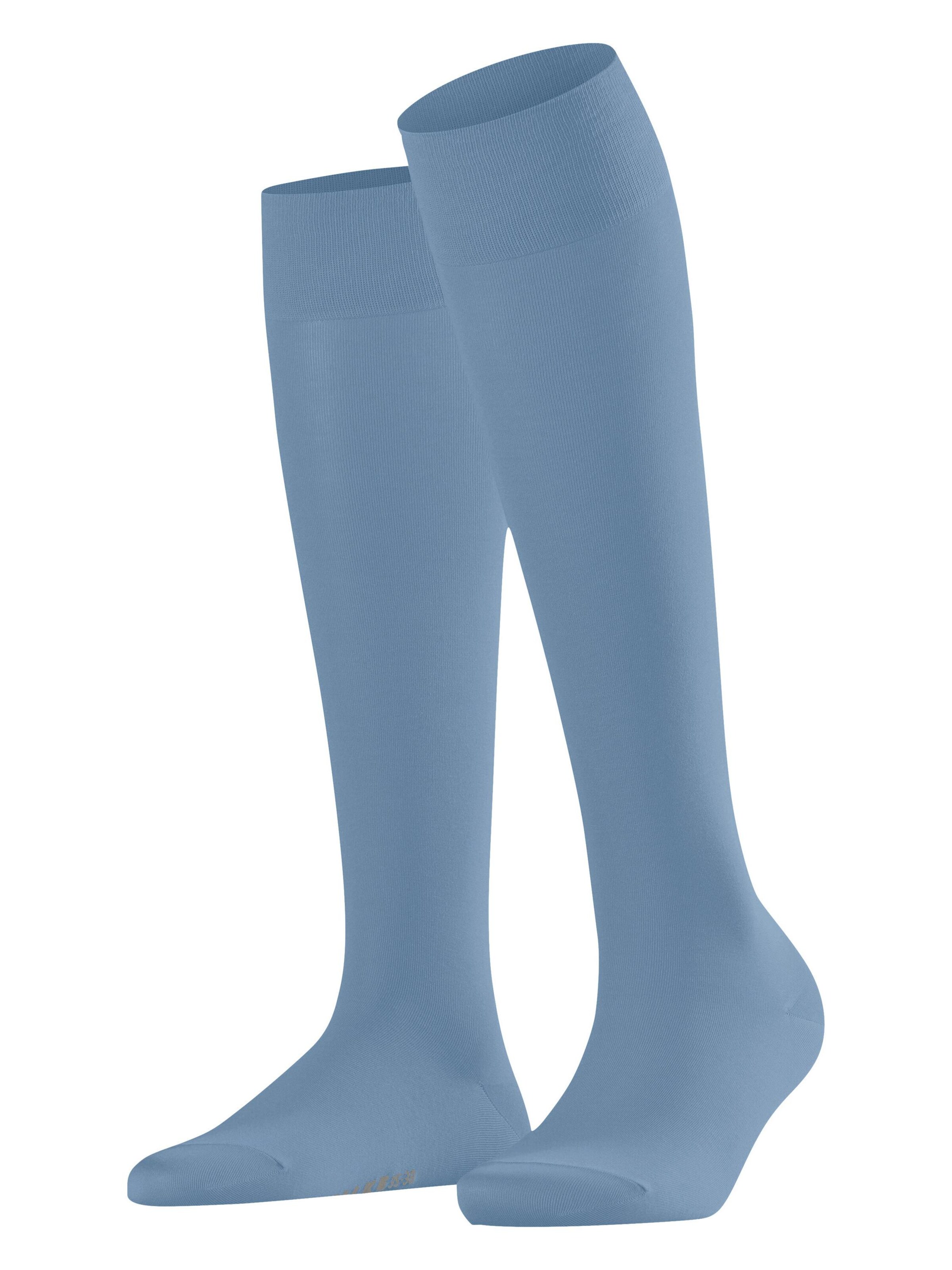 FALKE Knee High Socks 'Cotton Touch' in Blue: front