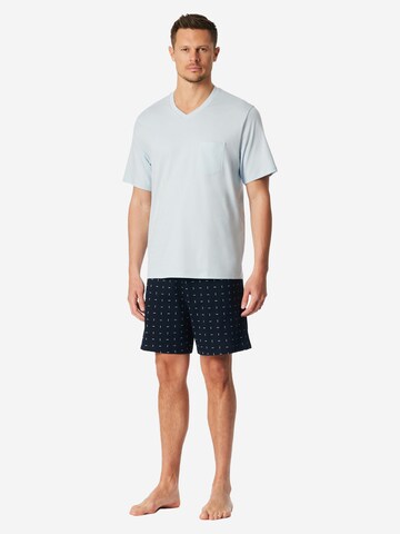 SCHIESSER Short Pajamas 'Comfort Essentials' in Blue
