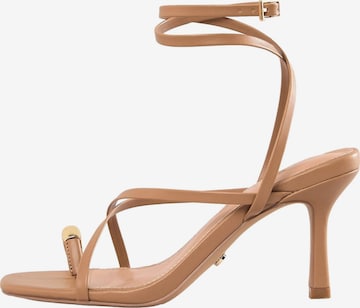 Sandales à lanières Lipsy en beige : devant