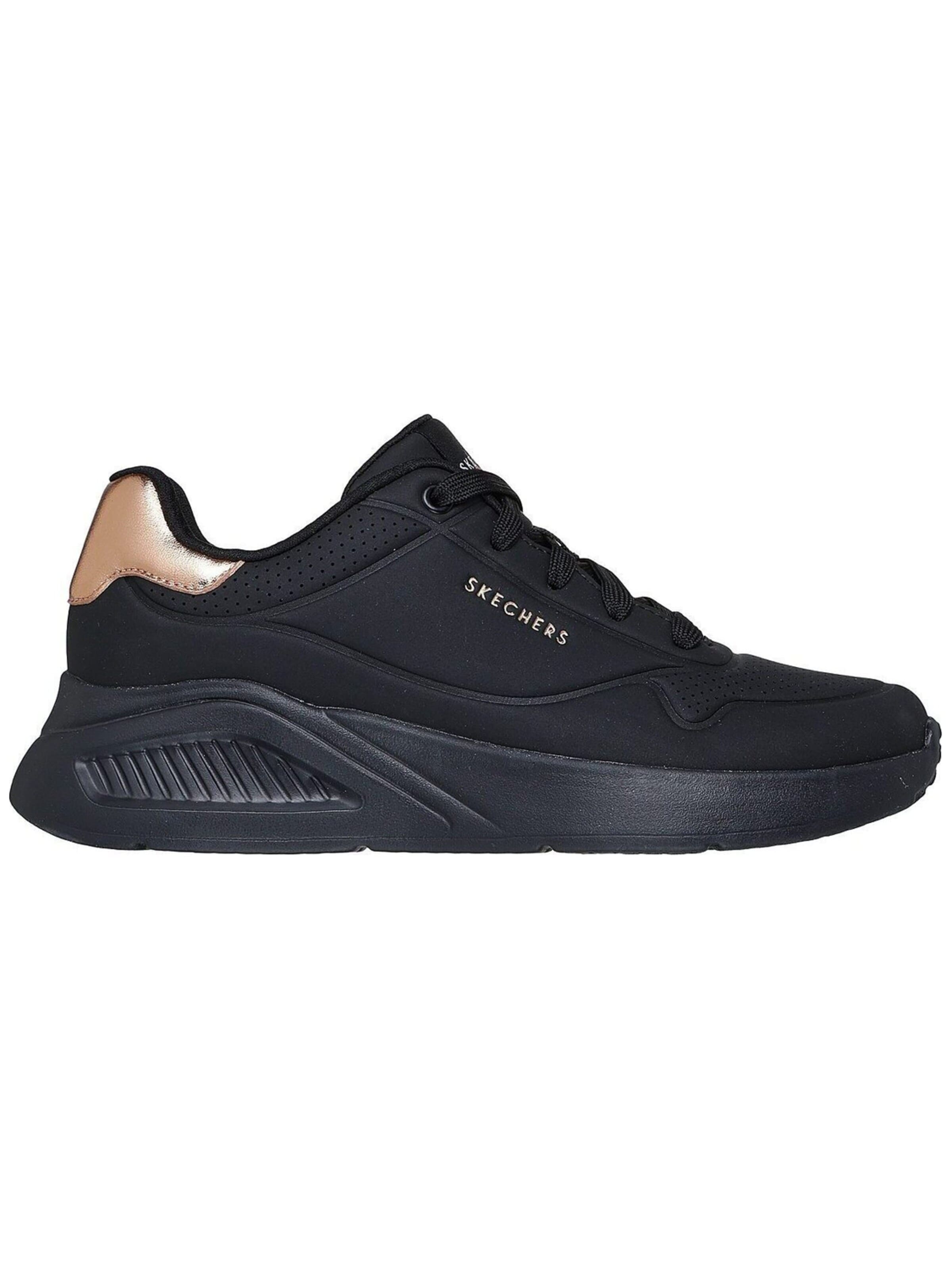 SKECHERS Sportschoen 'Uno Lite - Shimmer Along' in Zwart