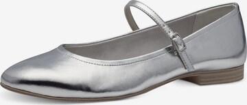 TAMARIS Ballet Flats with Strap in Silver: front