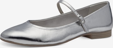 Tamaris Strap ballerina in Silver: front