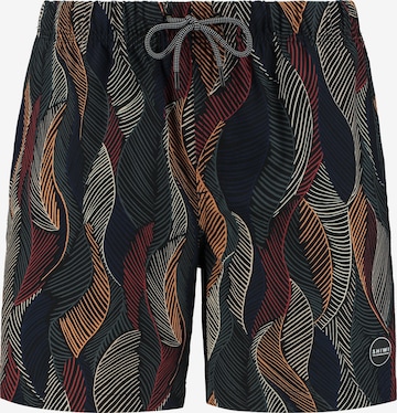 Shiwi Badshorts 'wild leaves 4-way stretch' i svart: framsida