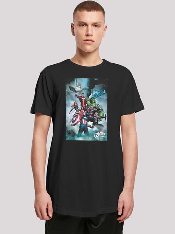 T-Shirt 'Marvel Avengers Assemble Team Montage' F4NT4STIC en noir : devant