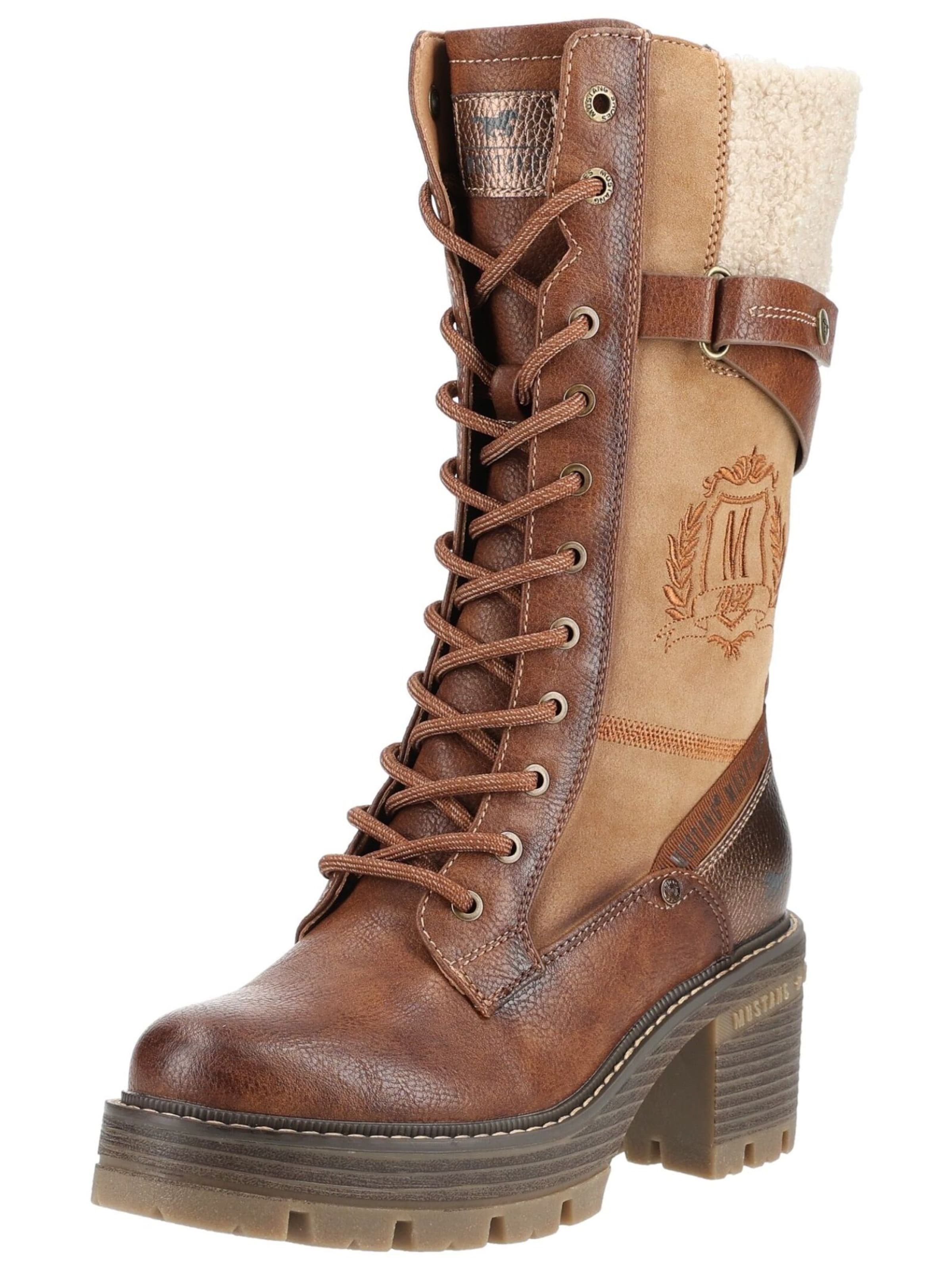 MUSTANG Lace-up boot in Brown: front