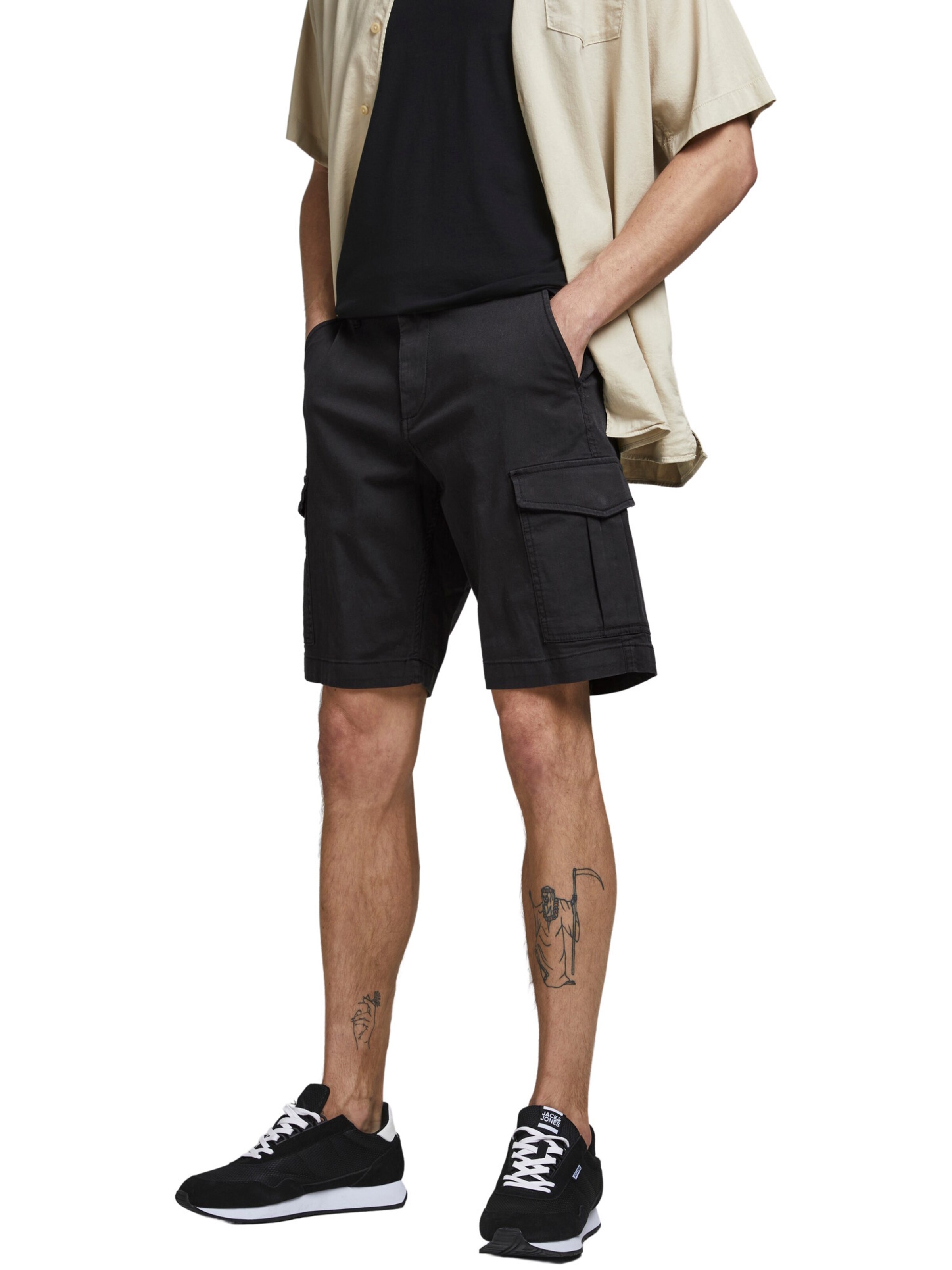 JACK & JONES Обычный Брюки-карго 'JJJoe' в Черный