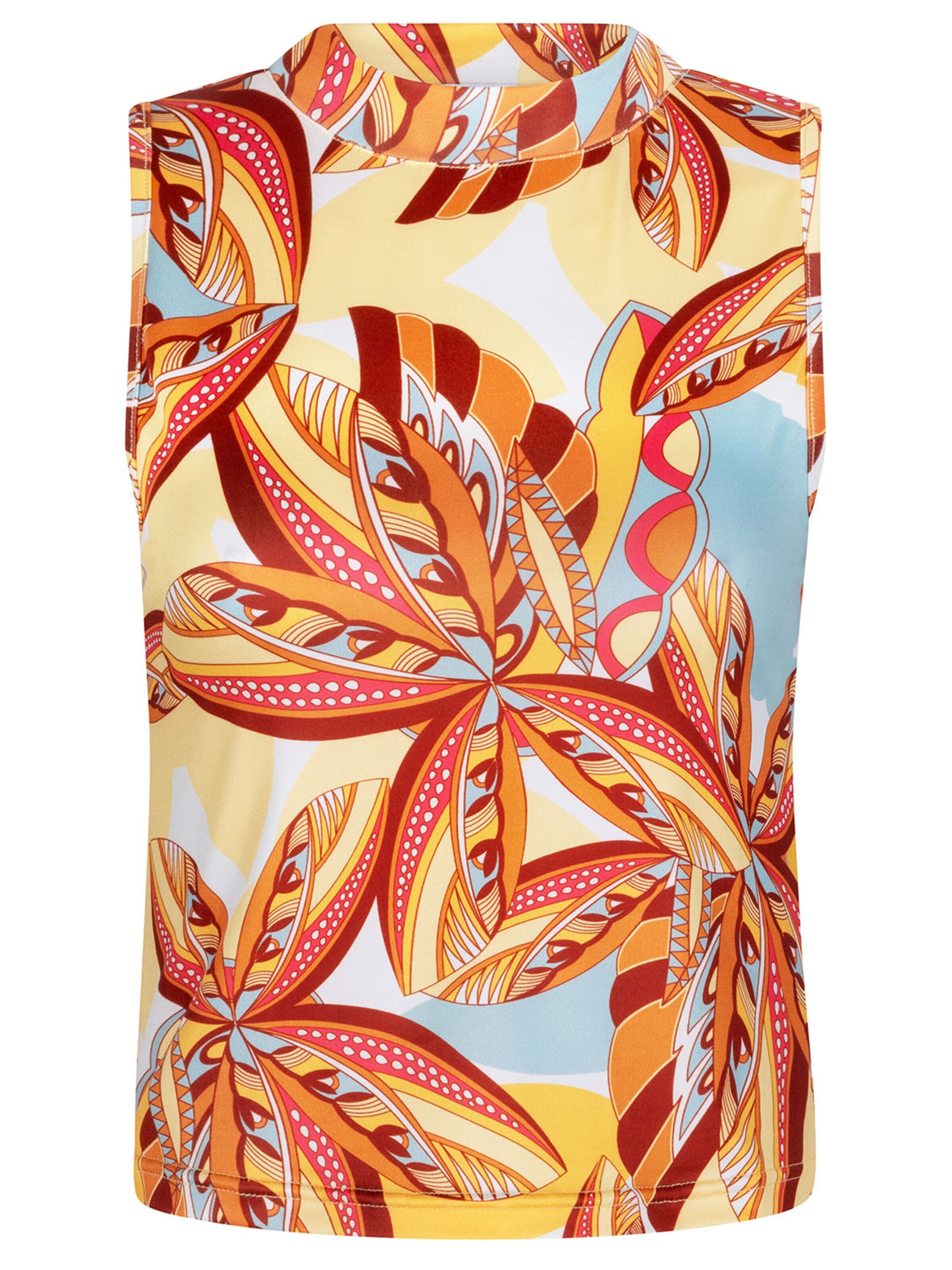 Haut 'Crop top halter Palm' Chic by Lirette en jaune : devant