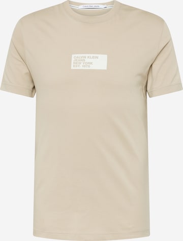 T-Shirt Calvin Klein Jeans en beige : devant