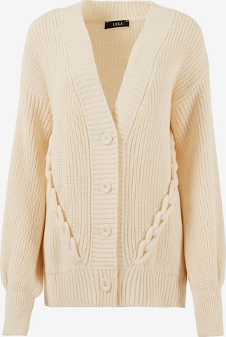 LELA Gebreid vest in Beige: voorkant