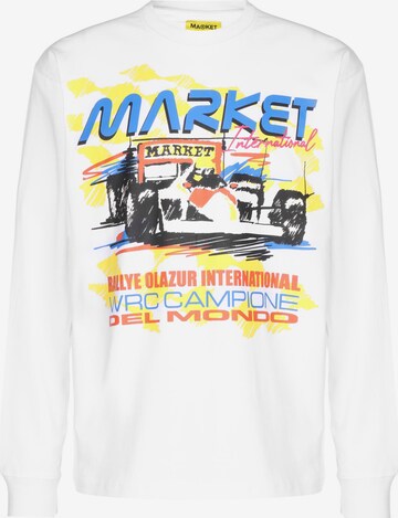 MARKET Shirt 'Market Racing Stripe Chinatown' in Wit: voorkant