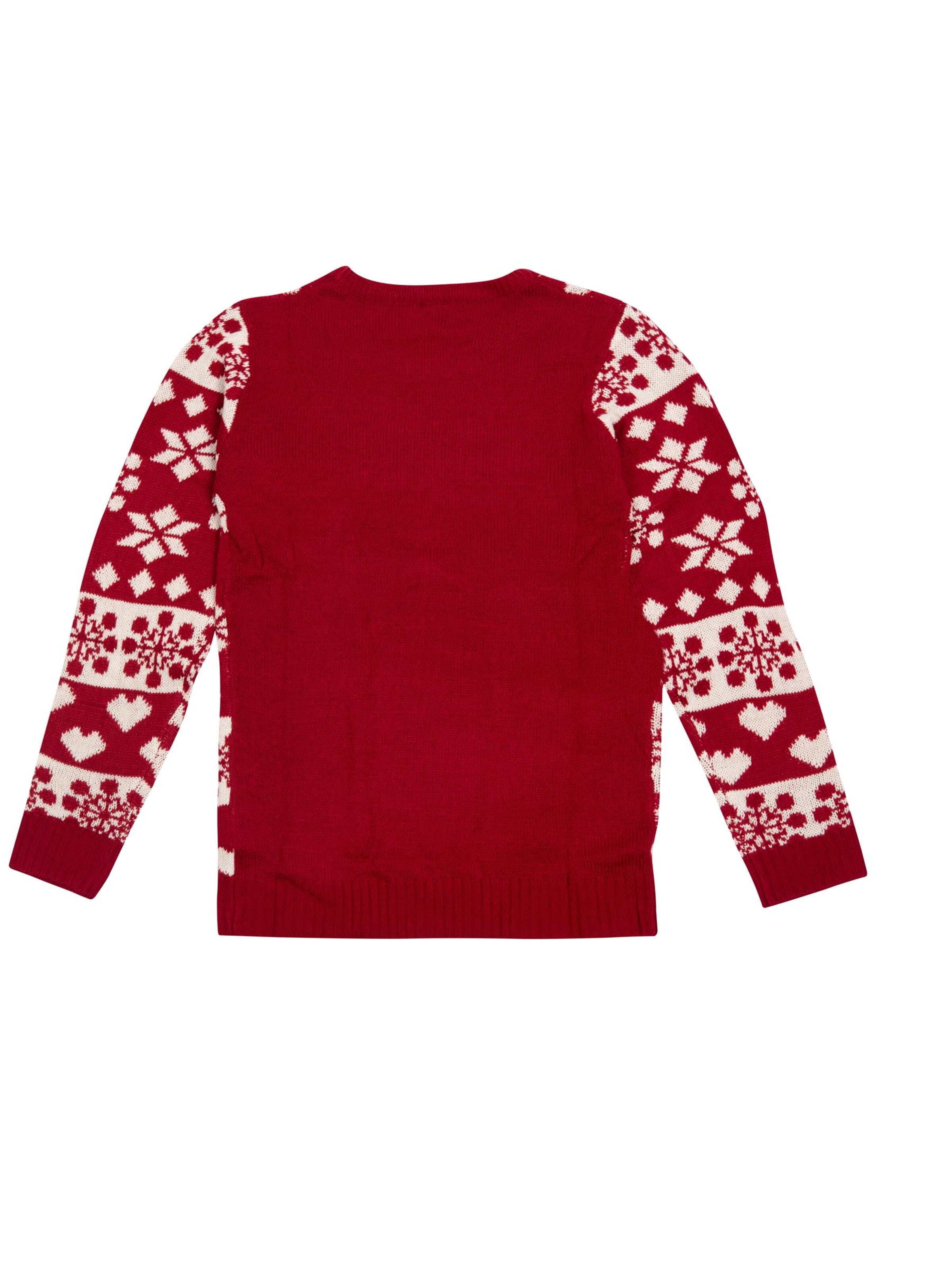 United Labels Sweater 'Weihnachtspullover Rentiere' in Red