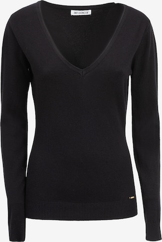 juoda Influencer Megztinis: priekis