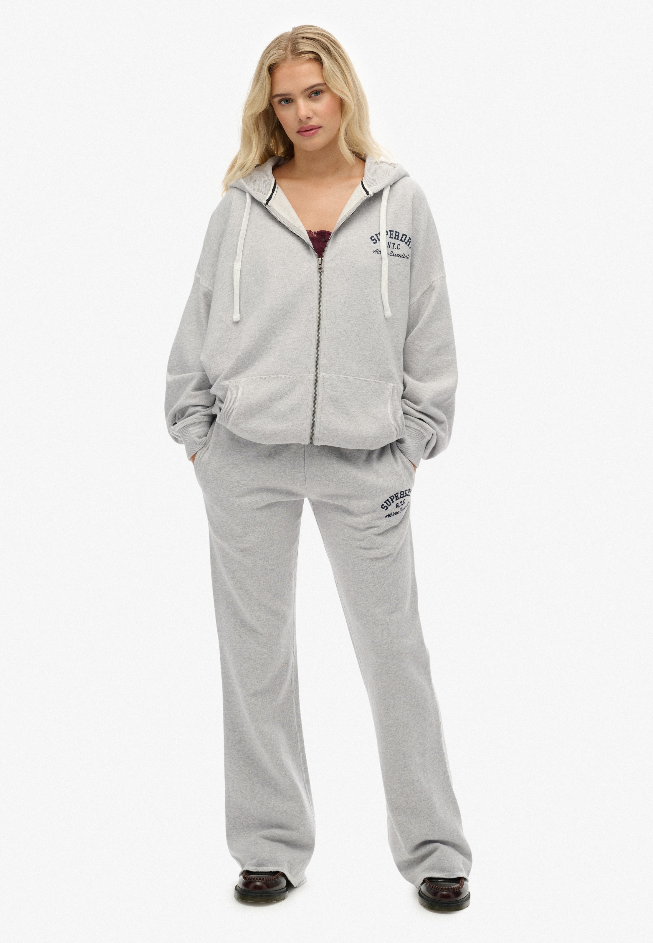 Veste de survêtement 'Athletic Essentials' Superdry en gris