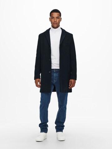 Only & Sons Between-Seasons Coat 'Jaylon' in Blue