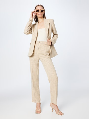 NA-KD Regular Pleated Pants in Beige