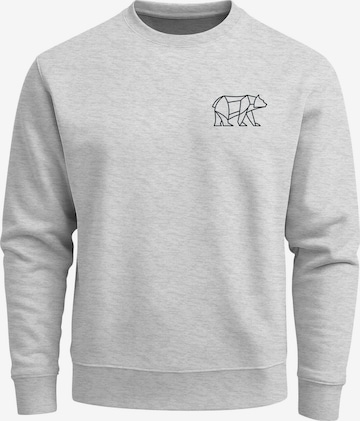 Neverless Sweatshirt 'Bär Lineart Polygon' in Grey: front