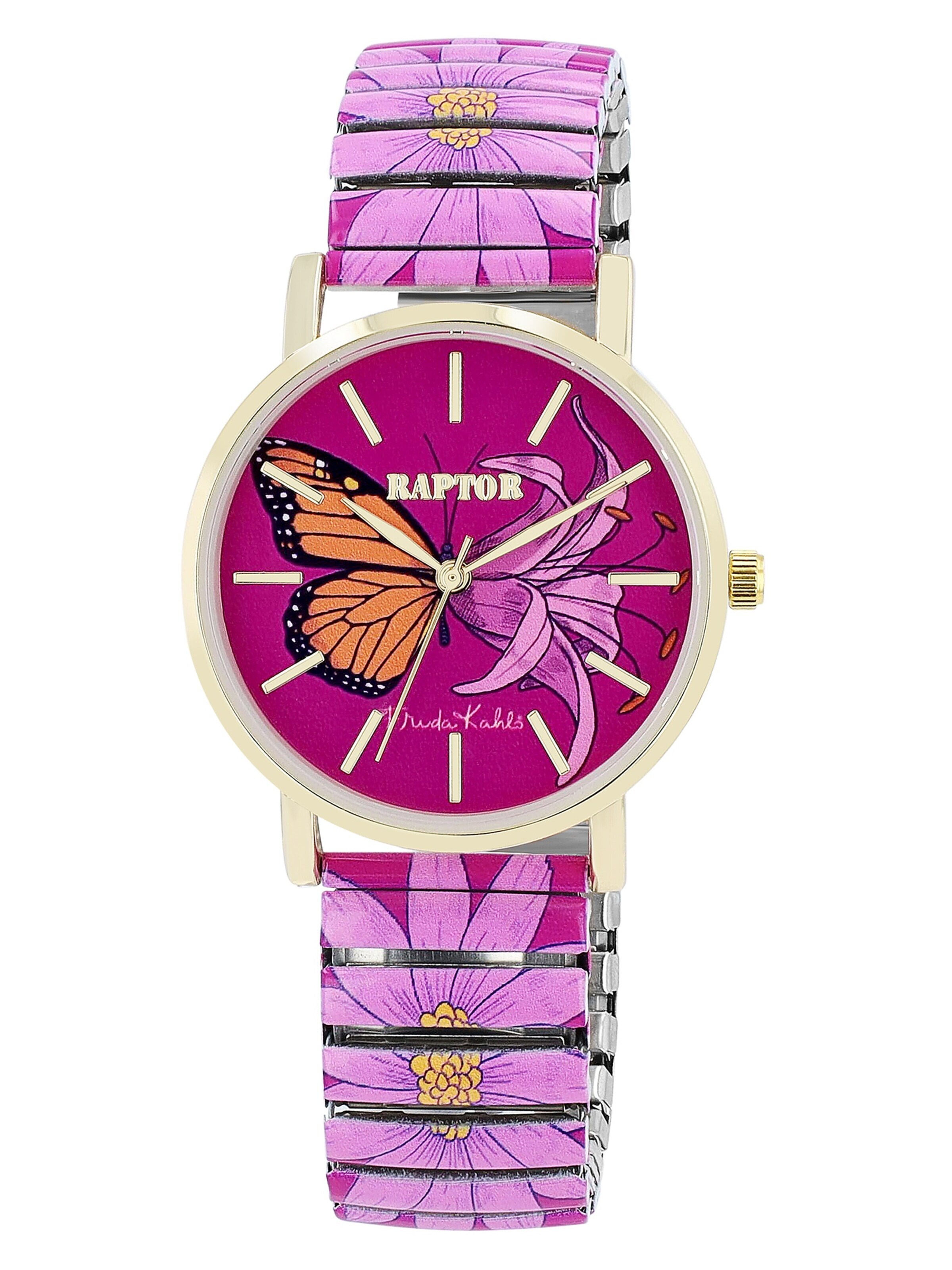 Raptor Analog Watch 'Frida Kahlo Edition, Mineralglas' in Pink