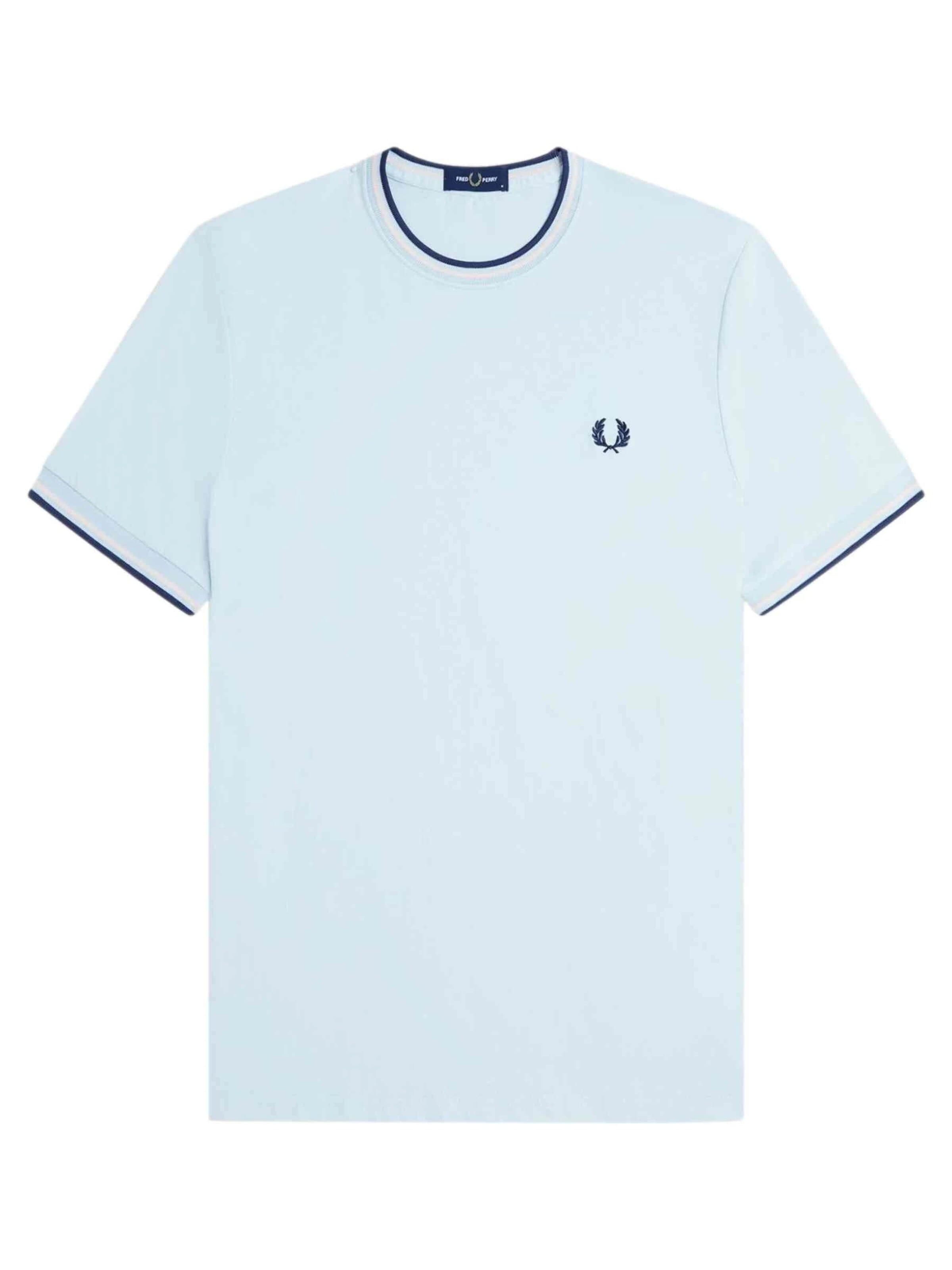 Fred Perry Camiseta 'Cmaiseta fred perry celeste contrast ribeted tee' en XL en azul, Vista del producto
