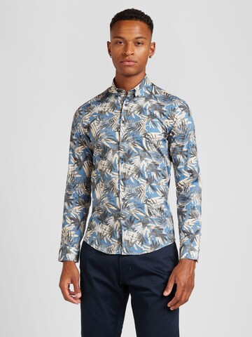 Lindbergh Slim Fit Hemd in Blau: Vorderseite