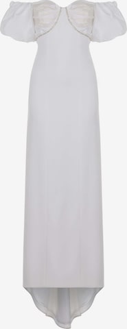 NOCTURNE Evening Dress in White: front