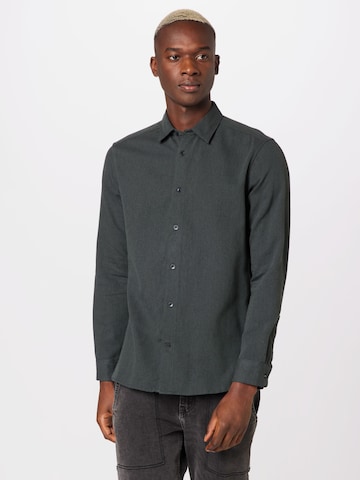 Coupe regular Chemise 'BAIN' Only & Sons en vert : devant