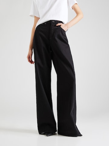 Wide leg Jeans di Calvin Klein in nero: frontale