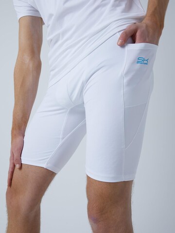 Skinny Leggings 'Short Tights mit Taschen' SPORTKIND en blanc
