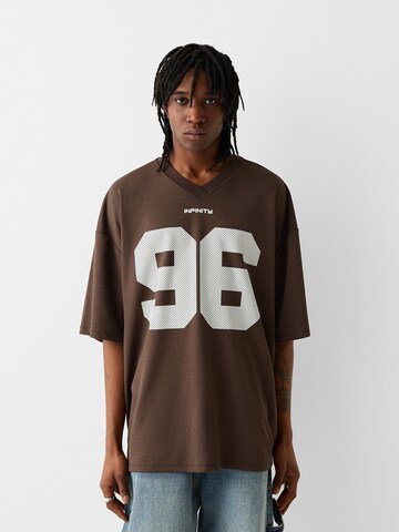 T-Shirt Bershka en marron : devant