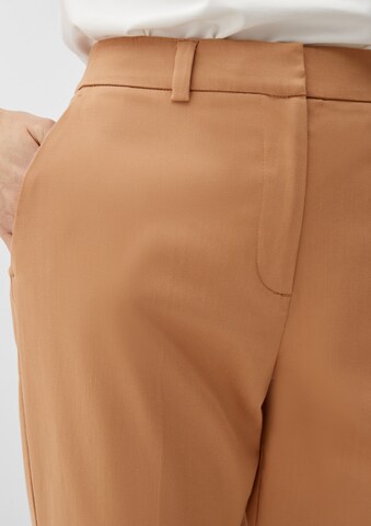 Coupe slim Pantalon à plis s.Oliver BLACK LABEL en marron