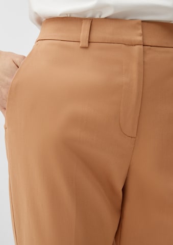 s.Oliver BLACK LABEL Slim fit Trousers with creases in Brown