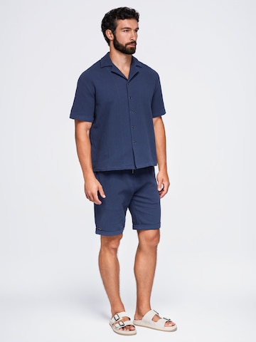 Ombre Regular fit Zakelijk overhemd 'OM-SHSS-0220' in Blauw