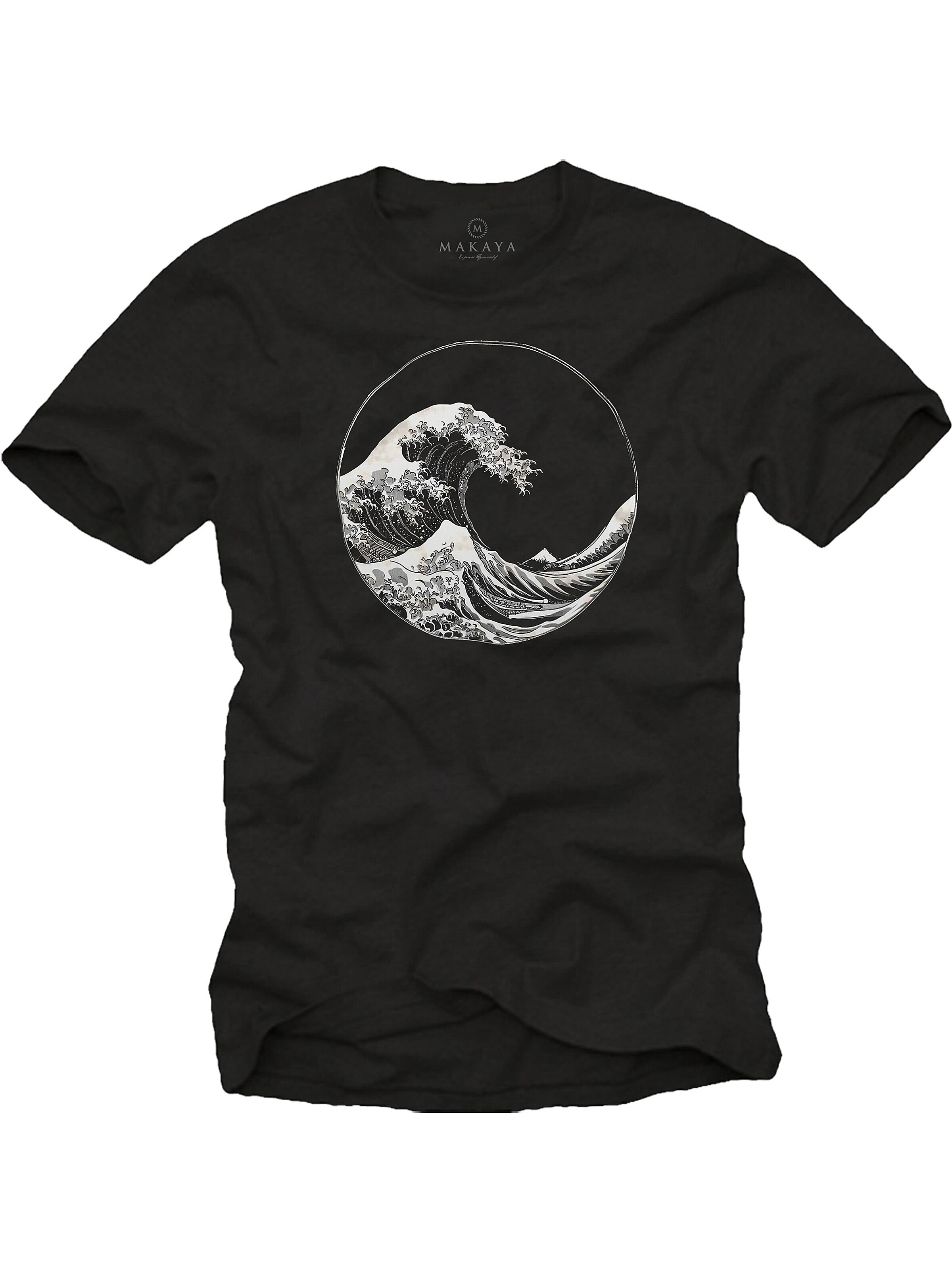 MAKAYA Shirt 'Kawanga Welle' in Black: front