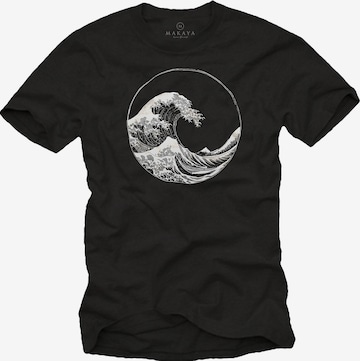 MAKAYA Shirt 'Kawanga Welle' in Black: front