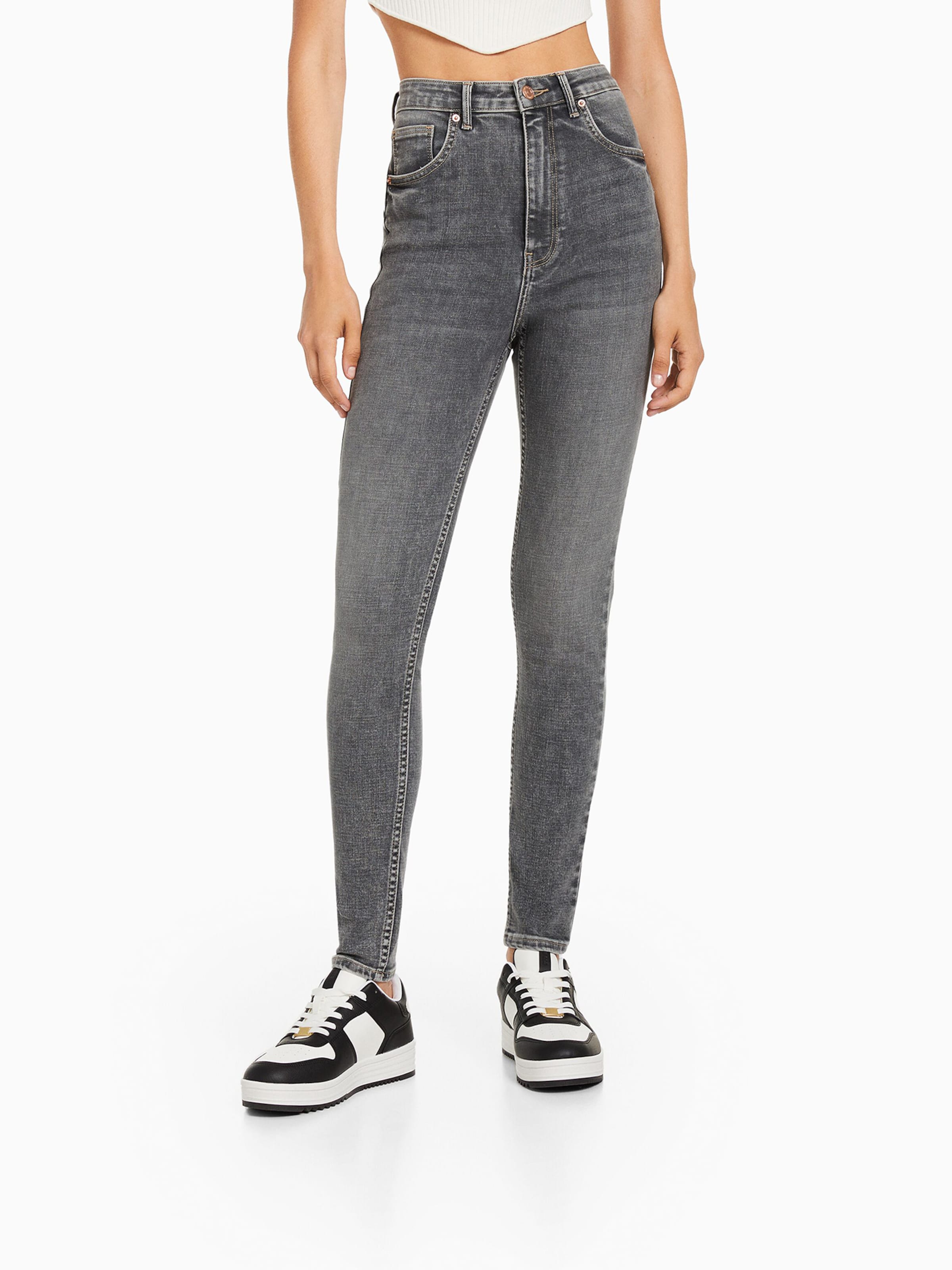 Bershka Skinny Jeans in Grey Denim ABOUT YOU